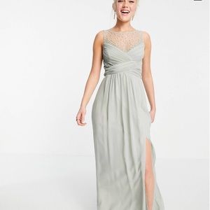 Embellished yolk maxi dress